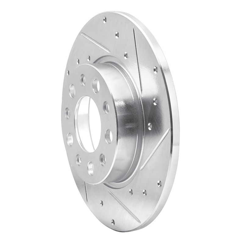 Alfa Romeo Tonale Brake Rotor (1) - Rear Right - R1 Concepts - Drilled & Slotted - Silver - `15-`25